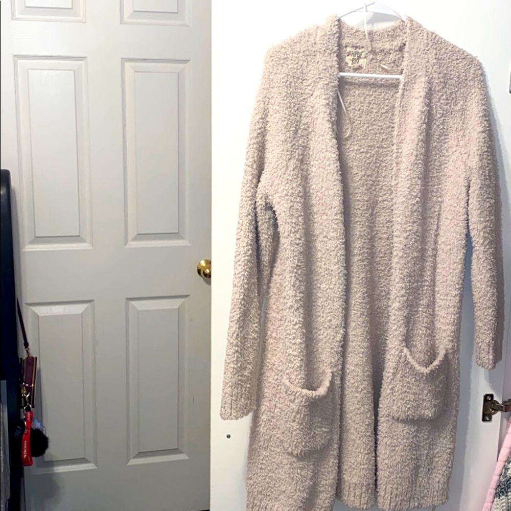 Long nude cardigan super soft